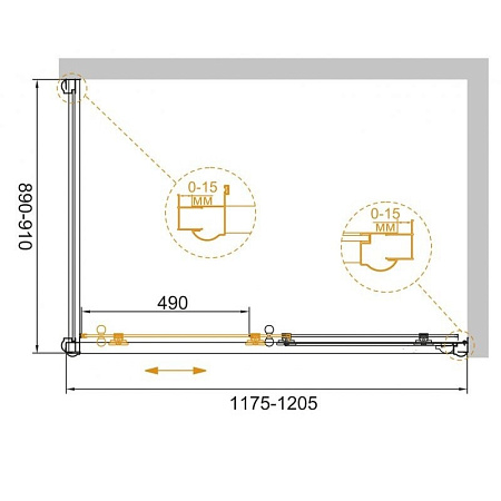 Душевой уголок Cezares GIUBILEO-AH-1-120/90-SCORREVOLE-CP-G стекло прозрачное узорчатое