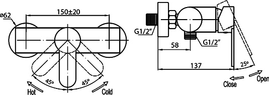 Смеситель Cezares Laconico C D 01 для душа
