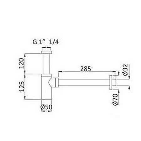 Сифон для раковины Cezares CZR-B-SMT-NOP, черный