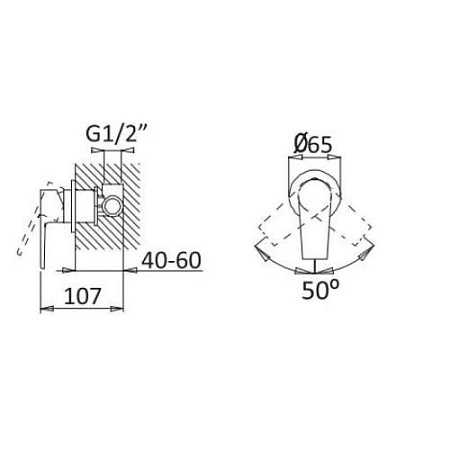 Смеситель для душа Cezares Nautic NAUTIC-DIM-SS sunset