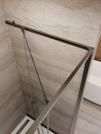 Душевая дверь Cezares LUX-B-FS-1-100-C-GM, 100х195, профиль оружейная сталь, стекло прозрачное