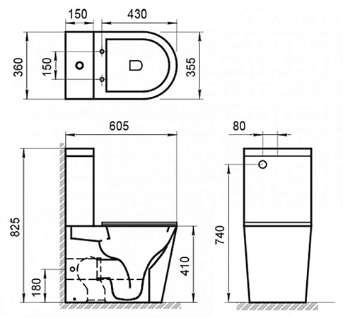 Унитаз-компакт BelBagno Flay-R BB2149CPR с бачком BB2149T