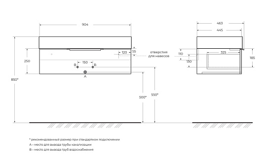 Тумба под раковину Cezares Premium 90 55421 Bianco Opaco