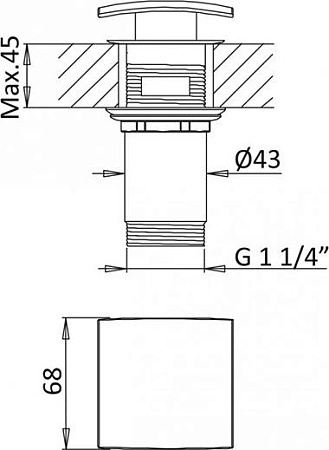 Донный клапан для раковины Cezares CZR-B-SCQ-BIO, белый