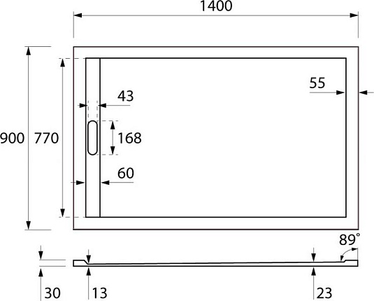 Экран для поддона Cezares TRAY-AS-AH-140/90-100-SCR