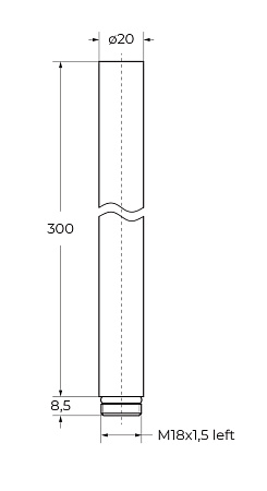 Удлинитель для душевой стойки Cezares Eco ECO-EXT30-NOP черный матовый