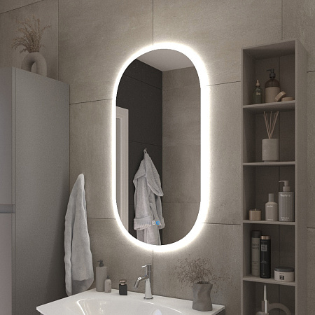 Зеркало Cezares 55х105 CZR-SPC-ELS-550-1050-RGB-TCH с подсветкой