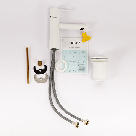 Смеситель для раковины Cezares Leaf LEAF-LSM1-BIO белый матовый