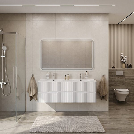 Тумба под раковину Cezares Duet-N-1400-4C-SO-2-BL bianco lucido