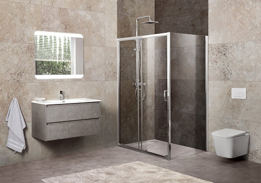 Душевой уголок BelBagno UNIQUE-AH-1-110/125-80-P-Cr стекло punto