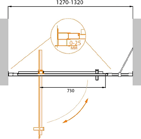 Душевая дверь в нишу Cezares MOLVENO-BA-11-100+30-P-Cr стекло punto