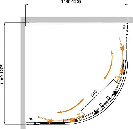 Душевой уголок Cezares MOLVENO-R-22-100+20-P-Cr стекло punto