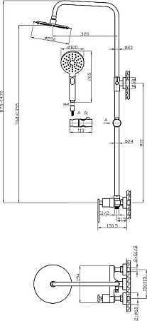 Душевая система Cezares MOMENTO-CD-01, хром