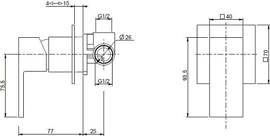 Смеситель для душа Cezares UNIKA-DIM-02, бронза