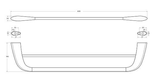 Полотенцедержатель двойной Cezares Liner LINER-THD-60-01 хром