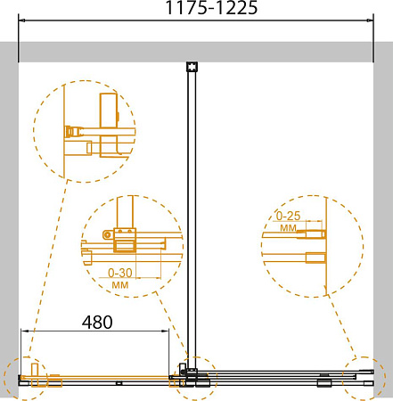 Душевая дверь в нишу Cezares Stream BF 1 120 C Cr