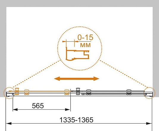 Душевая дверь в нишу Cezares PRATICO-BF-1-135-P-Cr стекло punto