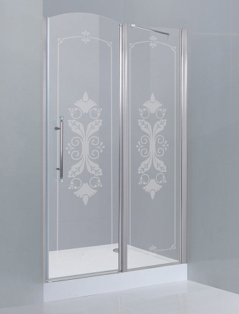 Дверь для душевого уголка Cezares Giubileo 60/60 R стекло с узором хром
