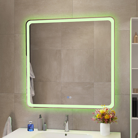 Зеркало Cezares 80х80 CZR-SPC-MC-800-800-RGB-TCH с подсветкой