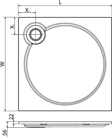 Поддон для душа Cezares TRAY-S-A-100-56-LTлатте