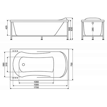 Акриловая ванна 170х75 BelBagno BB103-170-75