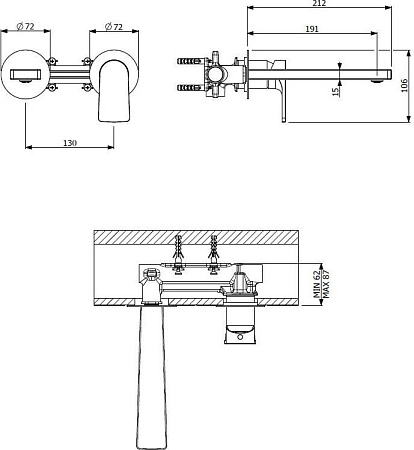 Смеситель для раковины Cezares LAGOS-BLI2-NB, никель