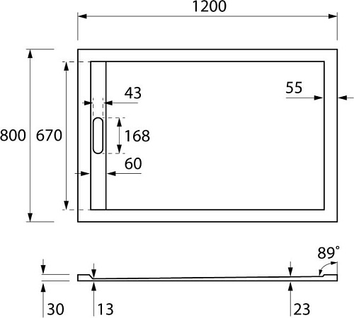 Экран для поддона Cezares TRAY-AS-AH-120/80-100-SCR