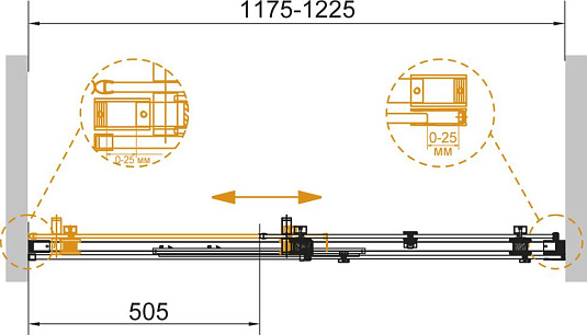 Душевая дверь в нишу Cezares STYLUS-SOFT-BF-1-120-C-Cr стекло прозрачное