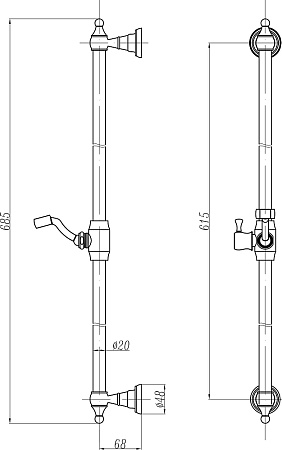 Душевая штанга Cezares CZR-C SDC1 01 хром
