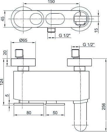 Смеситель Cezares Butterfly VM 04 для ванны с душем