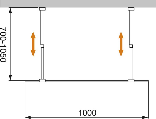 Душевая перегородка Cezares LIBERTA-L-2-100-GR-Cr 100 см. тонированное