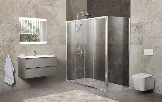 Душевой уголок BelBagno UNIQUE-AH-21-170/200-90-P-Cr стекло punto