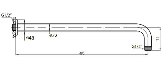 Кронштейн для верхнего душа Cezares CZR-TDA10-NOP, черный
