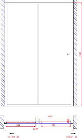 Душевая дверь в нишу Cezares Anima W BF1 130 C Cr