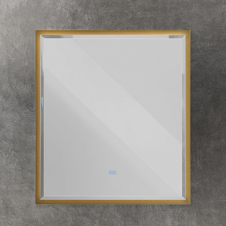 Зеркало Cezares 100х90 CZR-SPC-INT-1000-900-LED-TCH-WARM-BORO с подсветкой, брашированное золото
