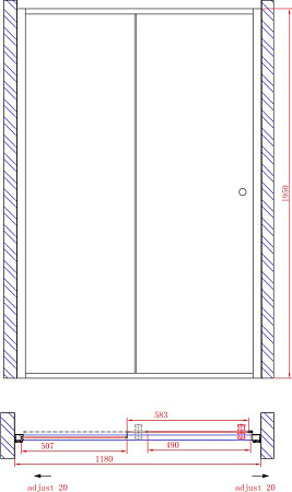 Душевая дверь в нишу Cezares Anima W BF1 120 C Cr