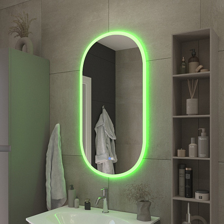 Зеркало Cezares 50х95 CZR-SPC-ELS-500-950-RGB-TCH с подсветкой