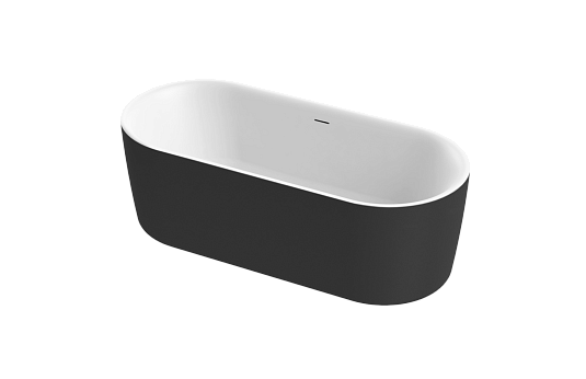Акриловая ванна Cezares Metauro 180х80 METAURO-INT-Central-180-80-60-B-W-MATT черный матовый