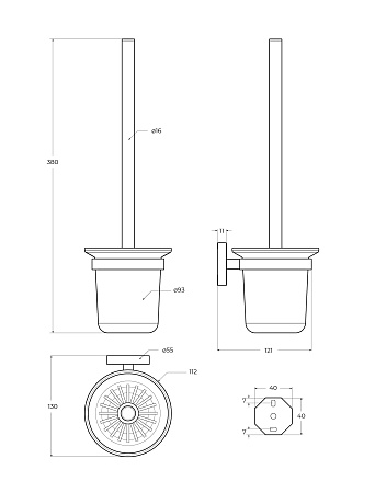 Ершик для унитаза Cezares Relax RELAX-TBS-V-01 хром