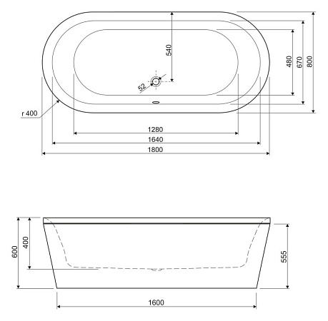 Акриловая ванна 180х80 Cezares Metauro Central METAURO-Central-180-80-40-W37