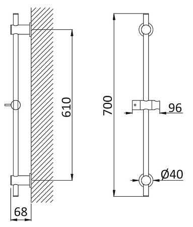 Душевая штанга Cezares Czr CZR-B-SD-01 хром