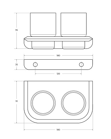 Стакан для зубных щеток Cezares Liner LINER-TUMDS-01 хром