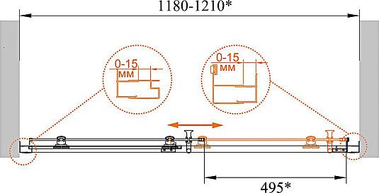 Душевая дверь в нишу Cezares Eco O-BF-1-120-P-Cr стекло punto
