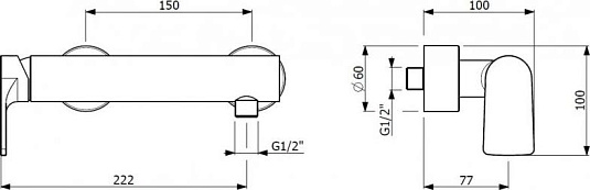 Смеситель для душа Cezares LAGOS-DM-01, хром