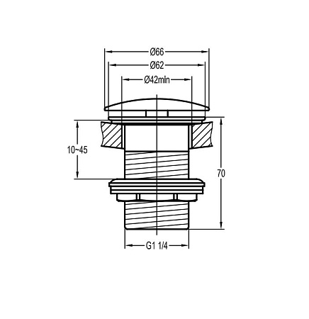 Донный клапан CEZARES ECO-SC-BORO, брашированное золото